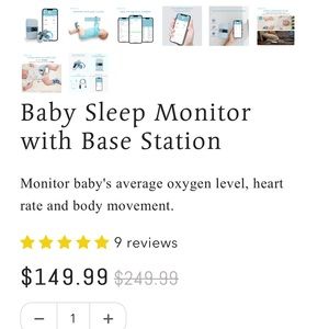 New in box. Babytone Baby oxygen monitor with base.
